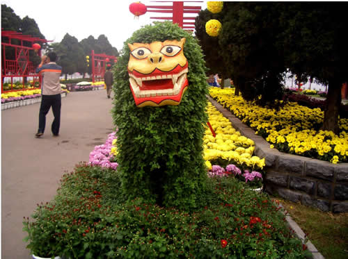 菊花狮子造型